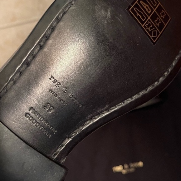 NEW! Rag & Bone Lightly Distressed Smooth Black Oliver Leather Zip Boots - Picture 9 of 9